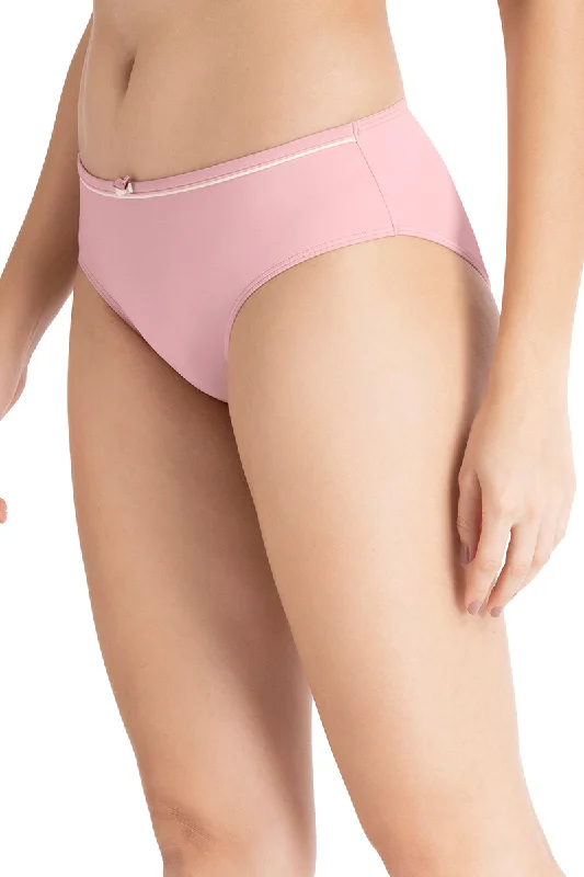 Casual Chic Three-Fourth Coverage Low Rise Bikini Panty - Bridal Rose-Angel Wing
