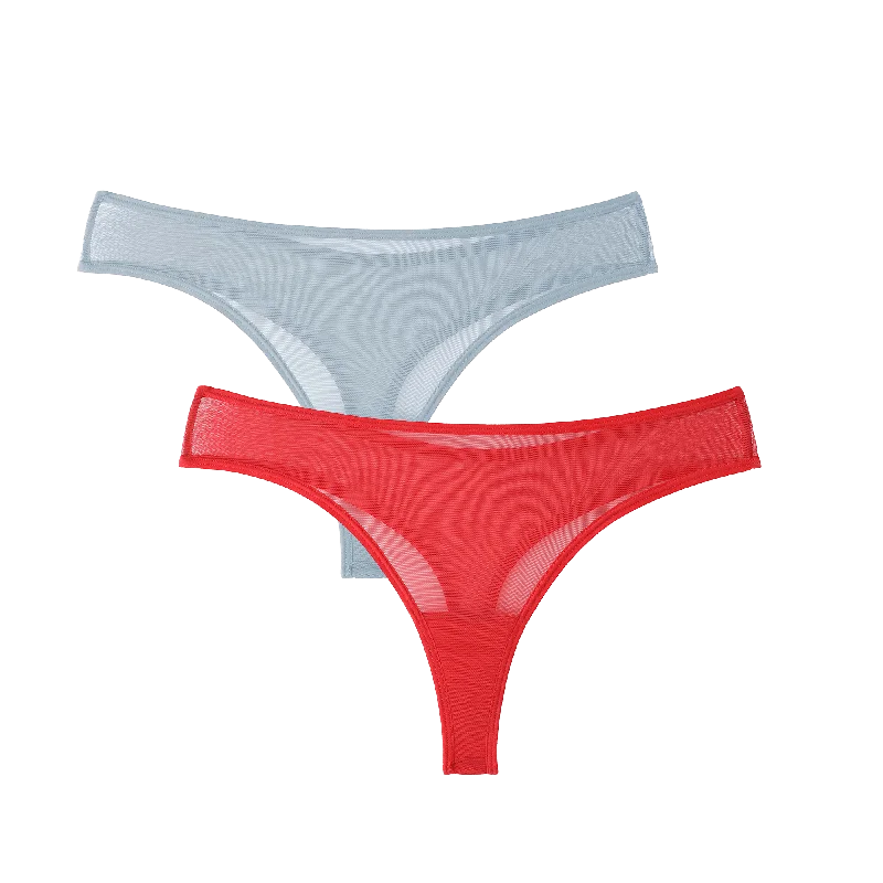 The Julie Everyday Sheer Mesh Vibrant Color Thong Bundle (L - 2XL)